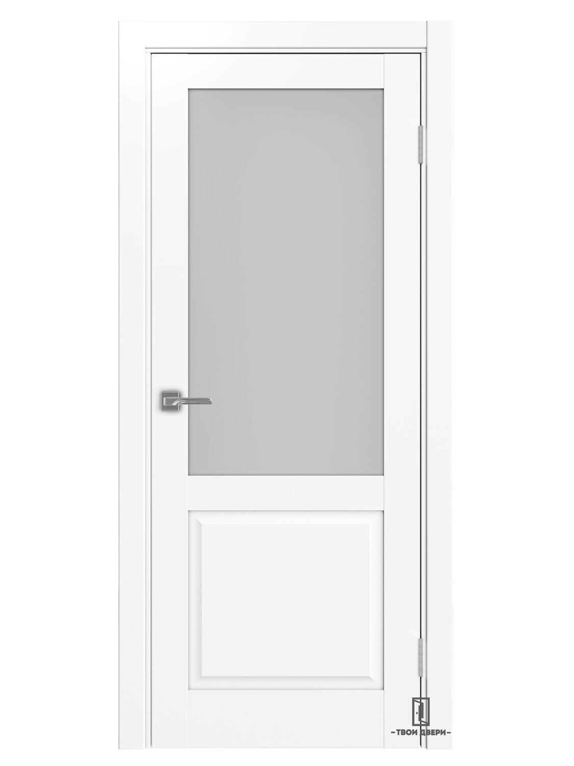 Дверь межкомнатная остекленная Оптима Порте "602", белый лед