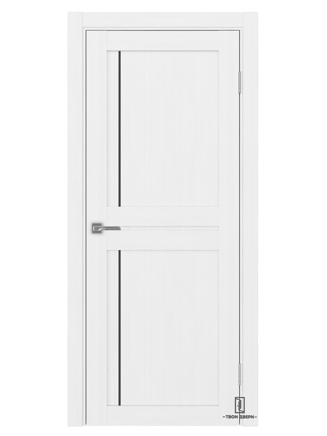 Дверь межкомнатная АПП 523.111 (черный молдинг), белый лед