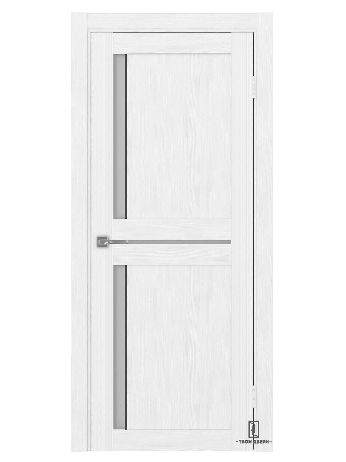 Дверь межкомнатная АПС 523.221 (черные молдинги), белый лед