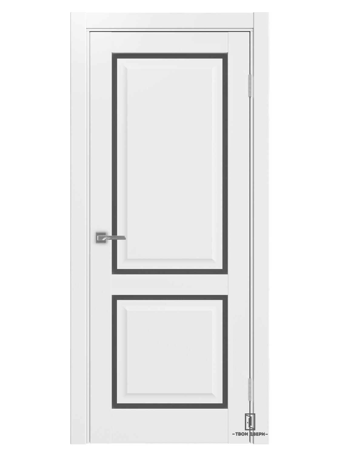 Дверь межкомнатная Оптима Порте &quot;Тоскана 602C&quot;, белый снежный (графит), Ширина полотна, мм: 600