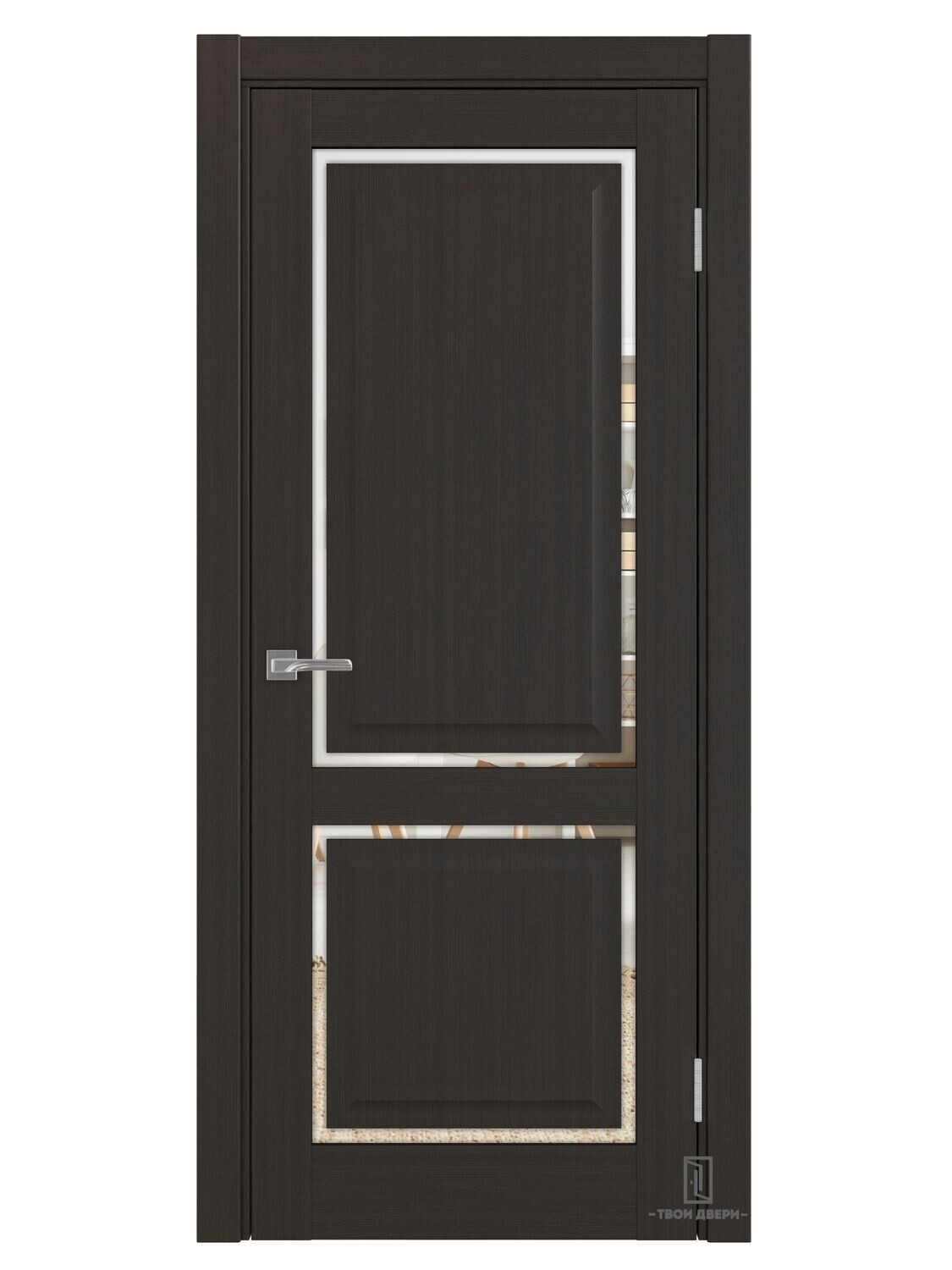 Дверь межкомнатная Оптима Порте &quot;Тоскана 602C&quot;, венге (зеркало), Ширина полотна, мм: 600