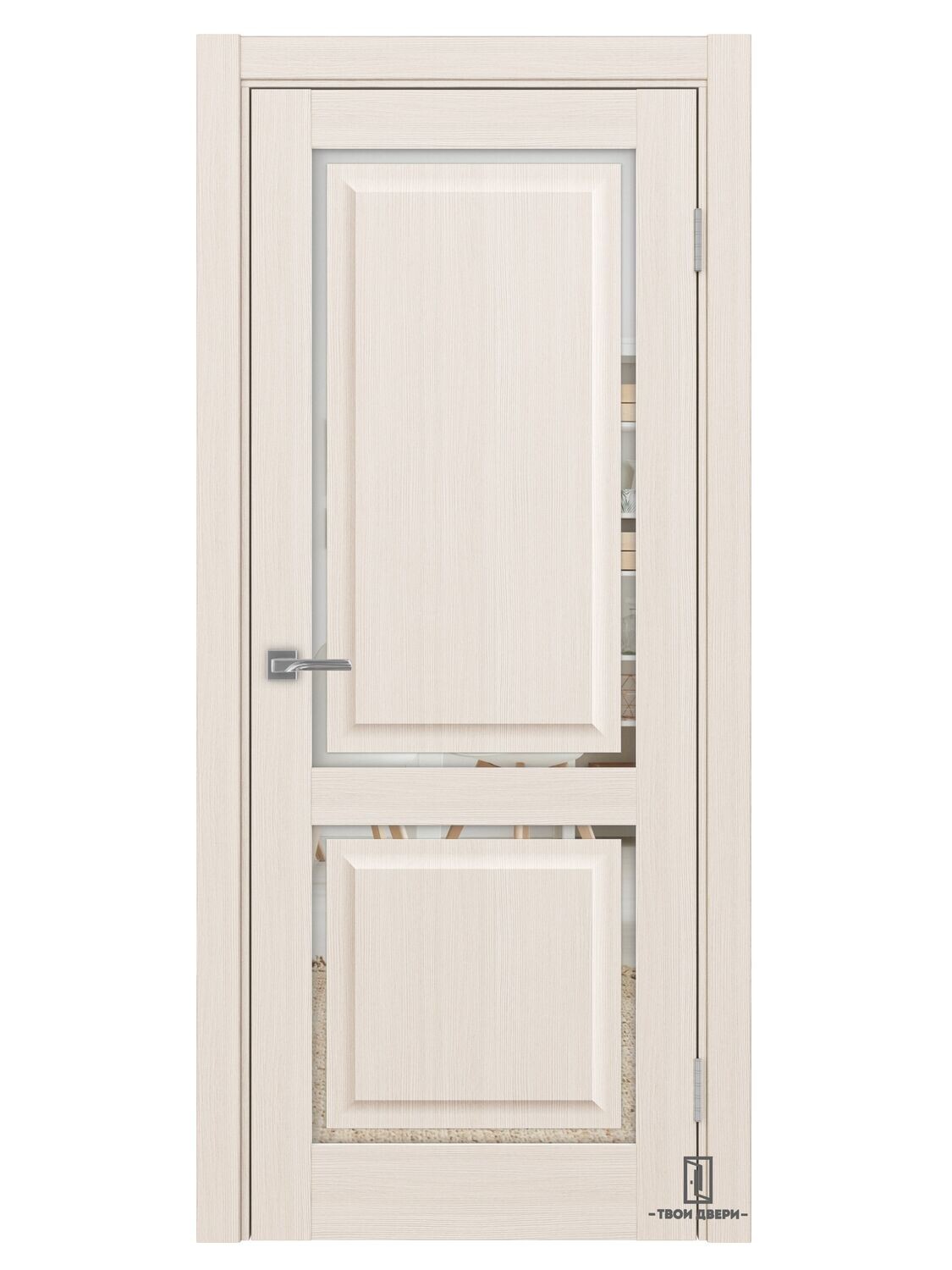Дверь межкомнатная Оптима Порте &quot;Тоскана 602C&quot;, ясень перламутровый (зеркало)