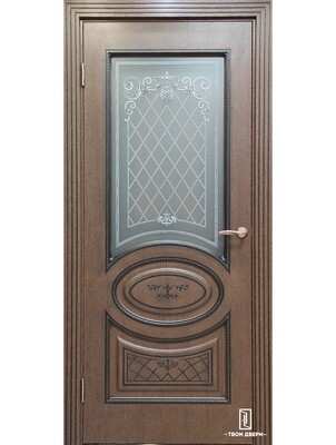 Дверь межкомнатная остекленная "НОВЕЛЛА", ясень коричневый