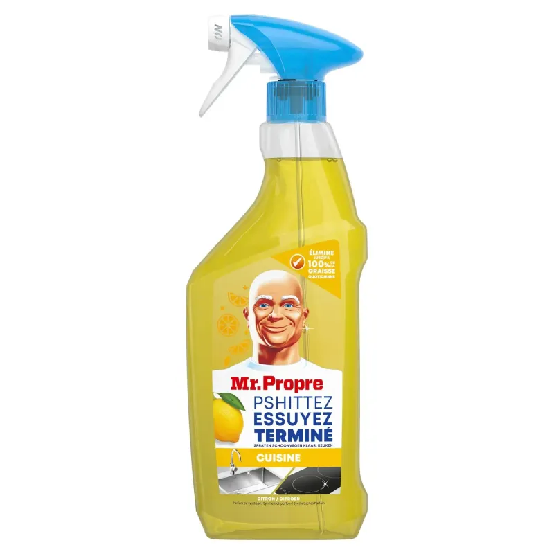 Mr propre Spray Dégraissant et nettoyant Cuisine multi usages, grand Format ( 500ml *10) parfum citron, Elimine la Graisse Sans résidus Dangereux, sans traces, covient aux surfaces alimentaires Mr propre Spray Dégraissant et nettoyant Cuisine multi usages, grand Format ( 500ml *10) parfum citron, Elimine la Graisse Sans résidus Dangereux, sans traces, covient aux surfaces alimentaires