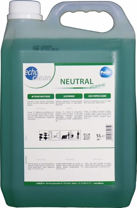 Sol surface détergent désodorisant 2D Echoclean Neutral Pomme 5L