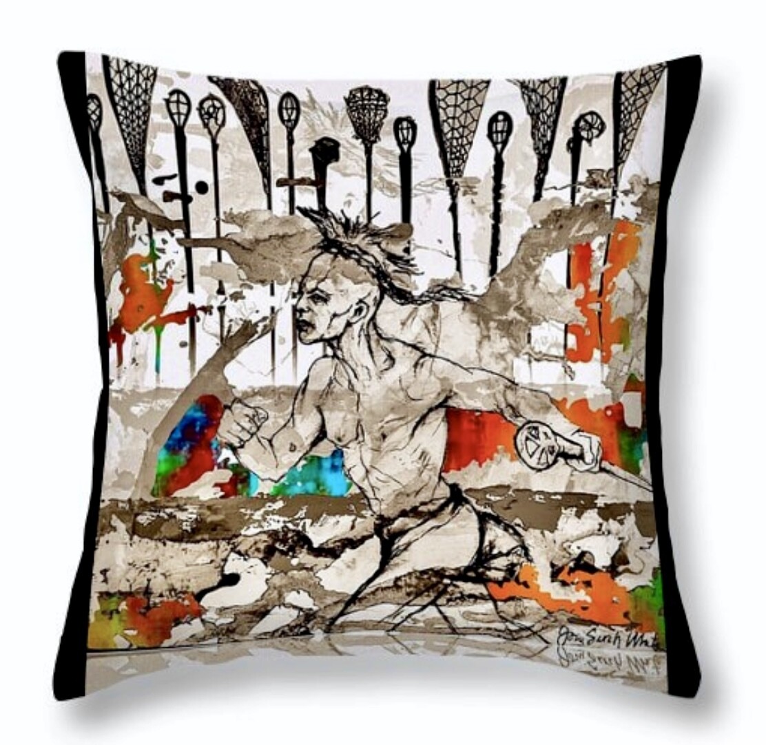 “STRENGTH of TRADITION” 18 x 18 Throw Pillow/ Black Background