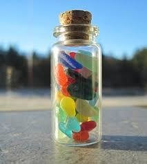 Original Nahant Ma Sea Glass in a display jar