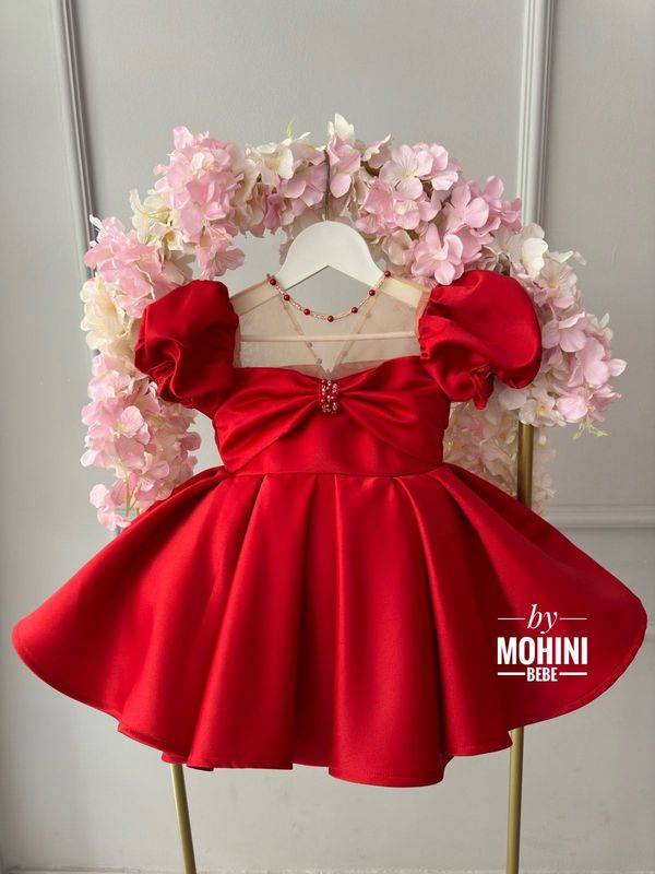 Vestido cumpleaños rojo pasión para niñas Angelica