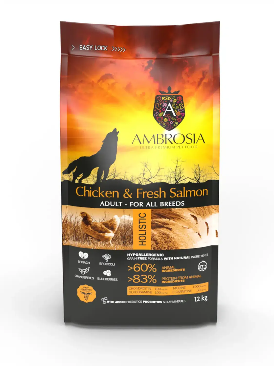 AMBROSIA ADULT CHICKEN &amp; SALMON DOG