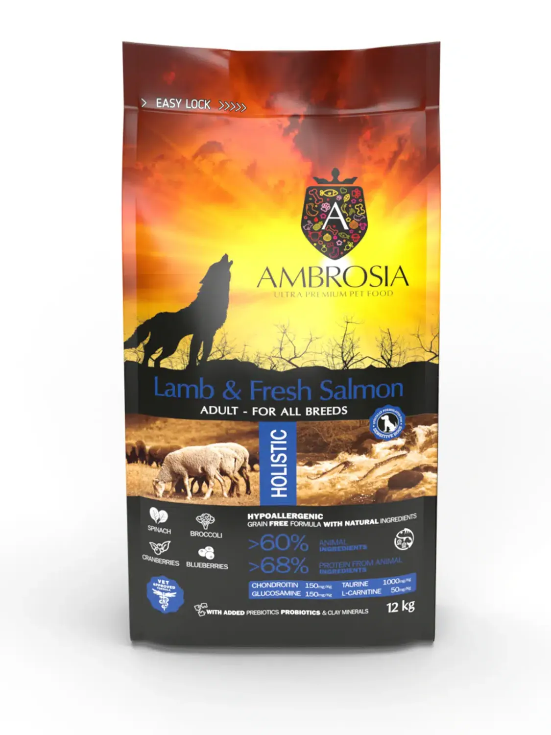 AMBROSIA GLUTEN FREE LAMB &amp; SALMON DOG