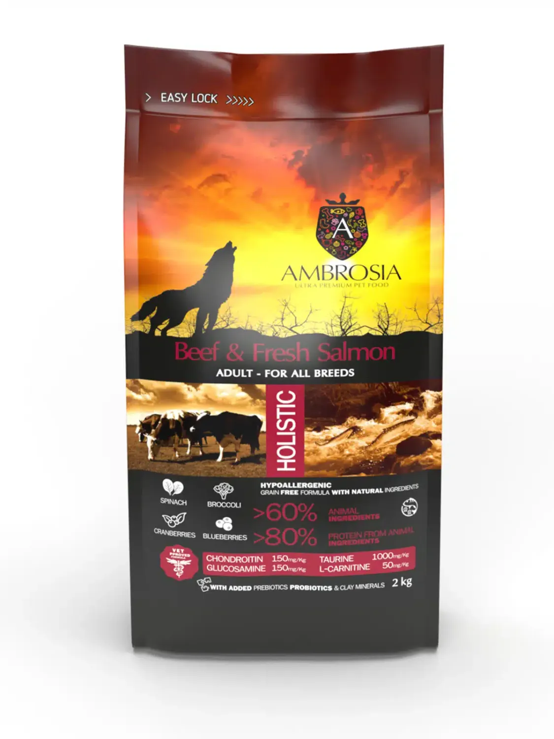 AMBROSIA GLUTEN FREE BEEF&amp;SALMON DOG