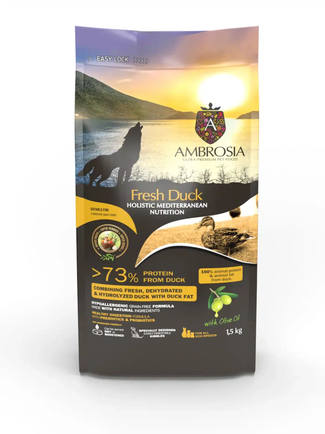 AMBROSIA GLUTEN FREE DOG SENTITIVE MEDITERRANEAN DUCK DOG