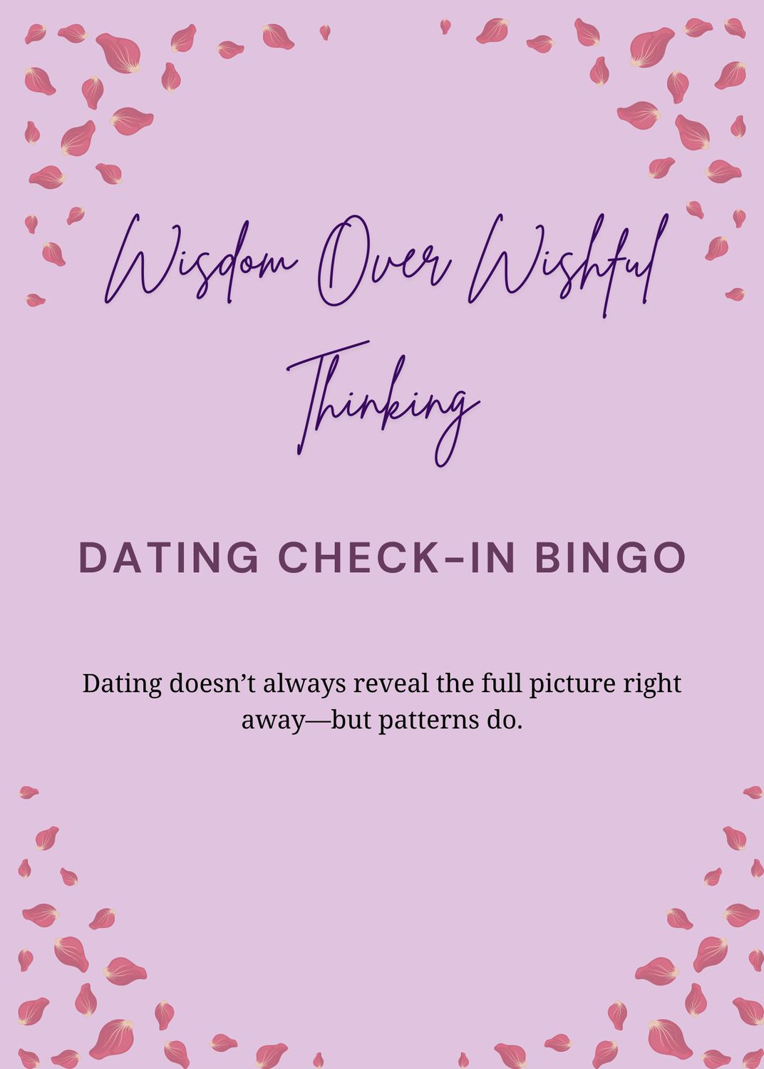 Wisdom Over Wishful Thinking BINGO Card Wisdom Over Wishful Thinking BINGO Card