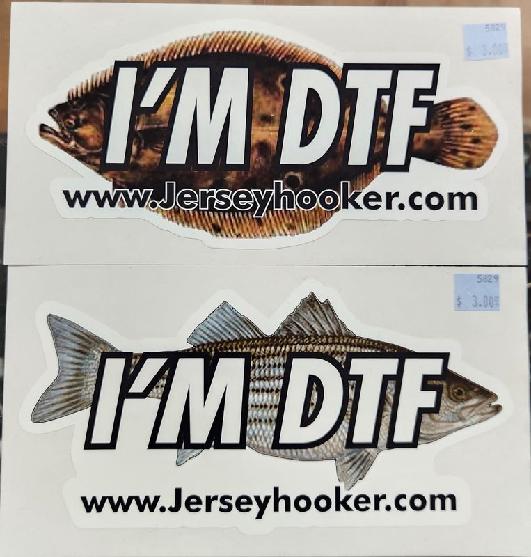 Jersey Hooker I'm Down to Fish Stickers