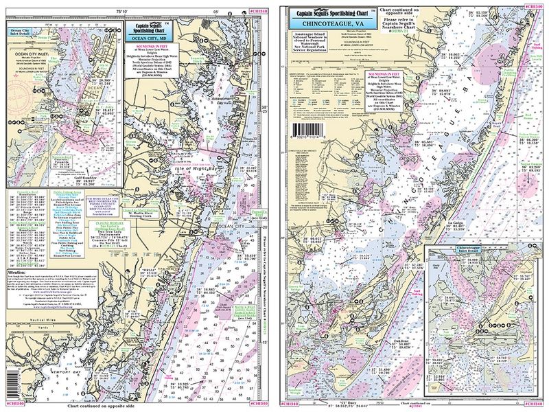 Captain Segull's Nautical Charts: Small Boat/Kayak Ocean City, MD to Chincoteague Inlet, VA