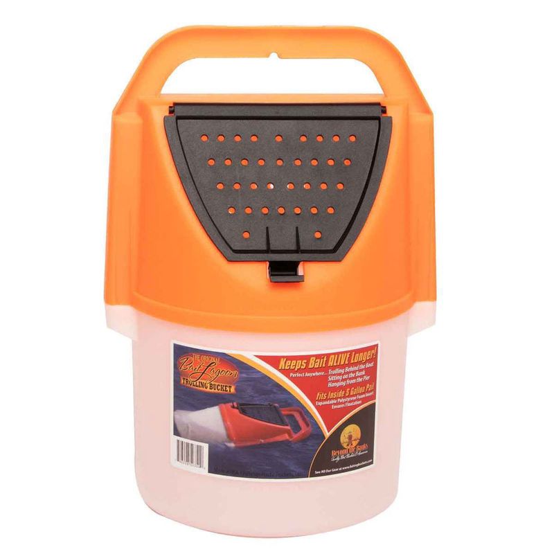 Challenge Plastic Products Bait Lagoon Trolling Bait Storage Bucket-Orange