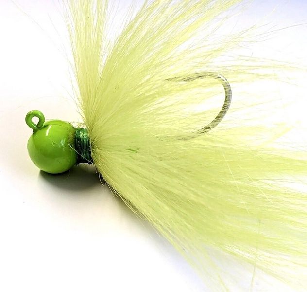 Bucktail Lures Round Ball Bucktail, Color: Chartreuse, Size: 1/2oz