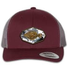 David Dunleavy Flounder Kracken Snap Back Trucker Maroon Grey