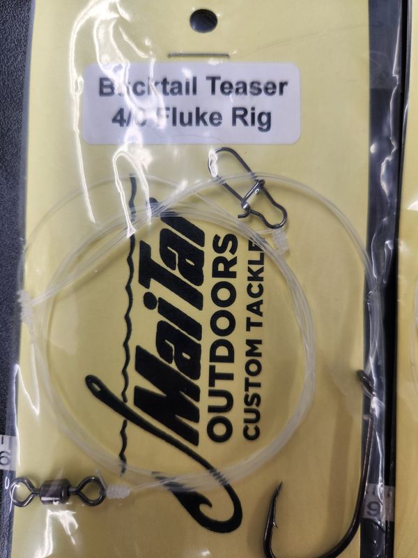 Mai Tai Fluke Bucktailing Rig with Baitholder Hook and a Snap