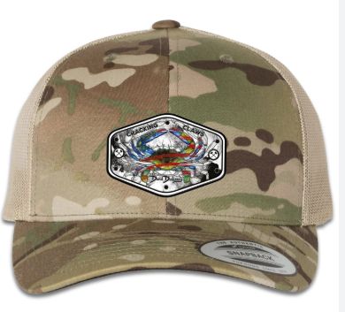 David Dunleavy American Blue Claw Snap Back  Multicam Green Khaki Hat