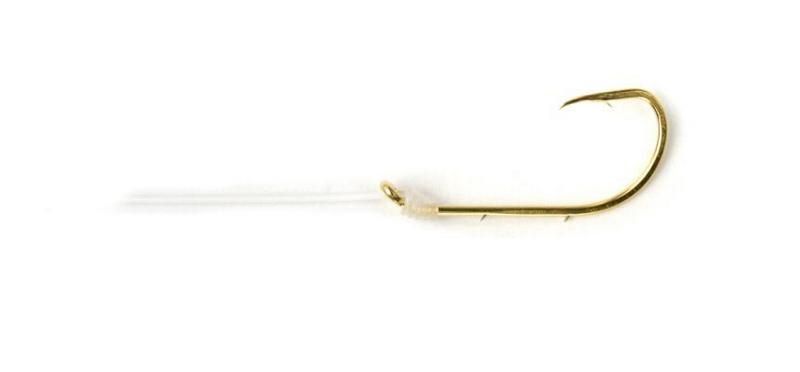 Dolphin Snelled Gold Bait Holder Hooks 12" Leader, Size: #8