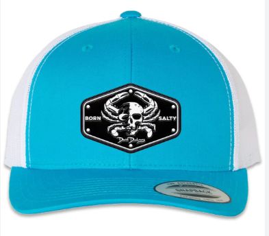 David Dunleavy Born Salty Snap Back Turquoise White Hat