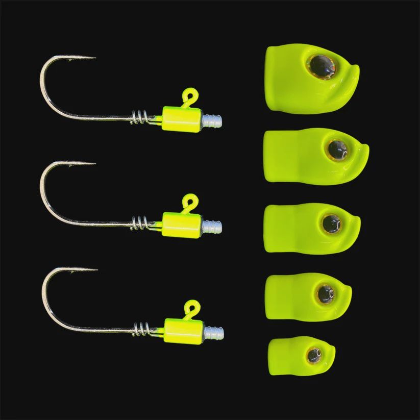 Stack Tackle Screwy Head Jigs, Color: Chartreuse