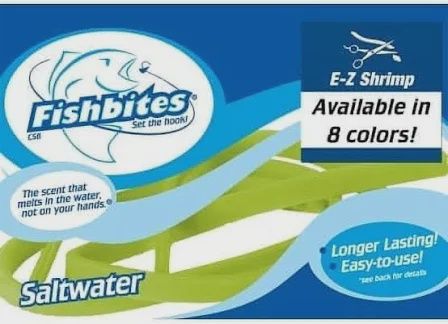 Fish Bites E-Z Shrimp 1/2"x12" Strips in Chartreuse