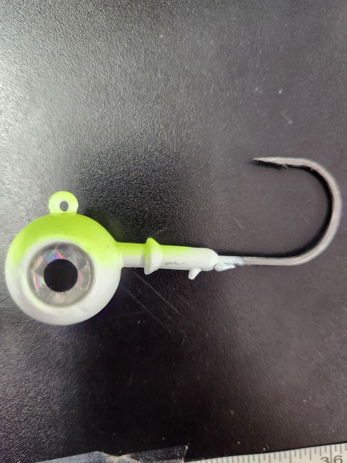 Jersey Hooker Ball Jig, Color: Chartreuse White, Size: 1/2oz