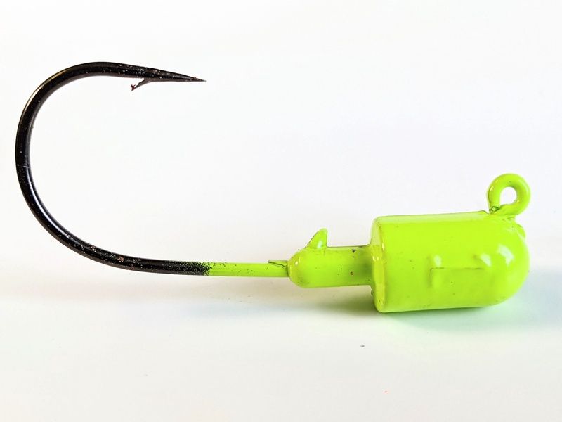 Bucktail Lures Bullet Jighead in Chartreuse