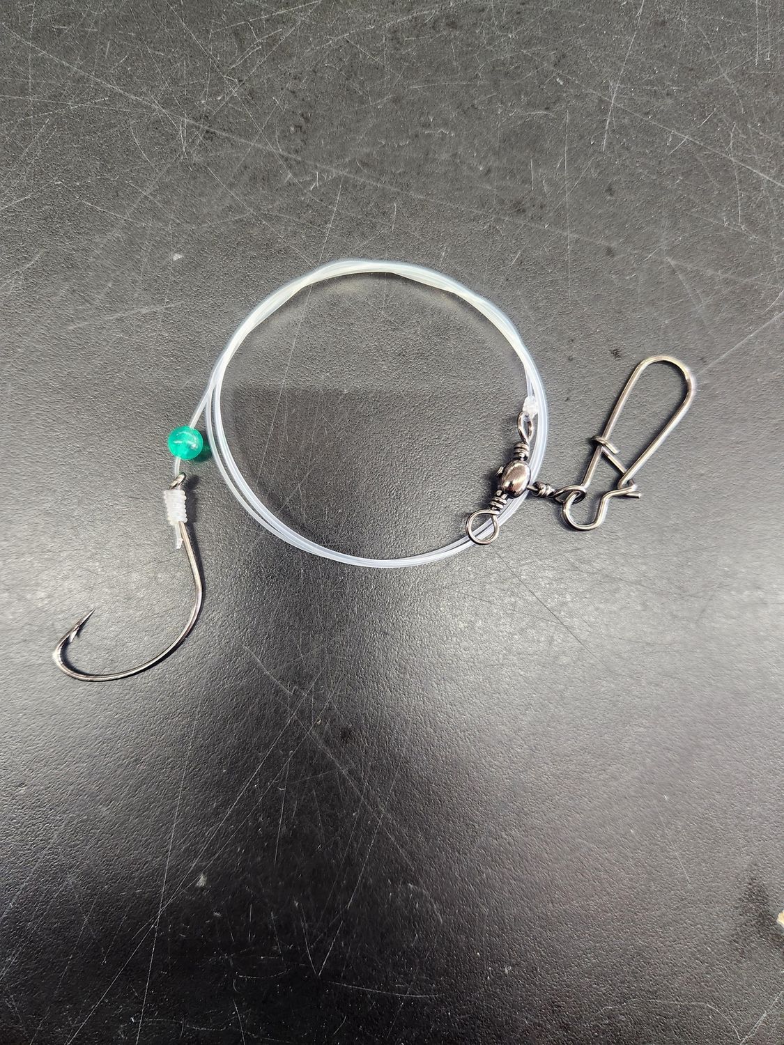 Jersey Hooker Single English Hook Fluke Rig, Color: Plain