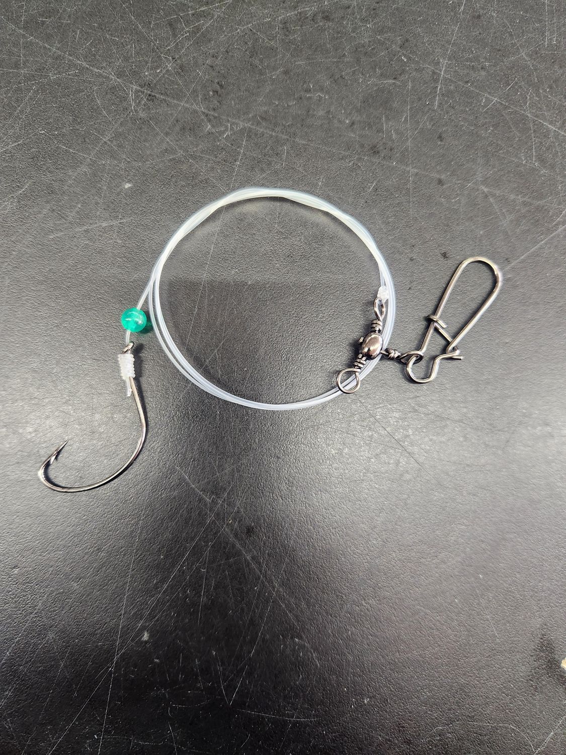 Jersey Hooker Single English Hook Fluke Rig, Color: Plain