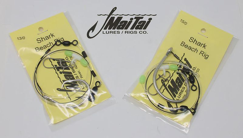 Mai Tai Beach Shark Rigs with Circle Hooks and cable and Mono