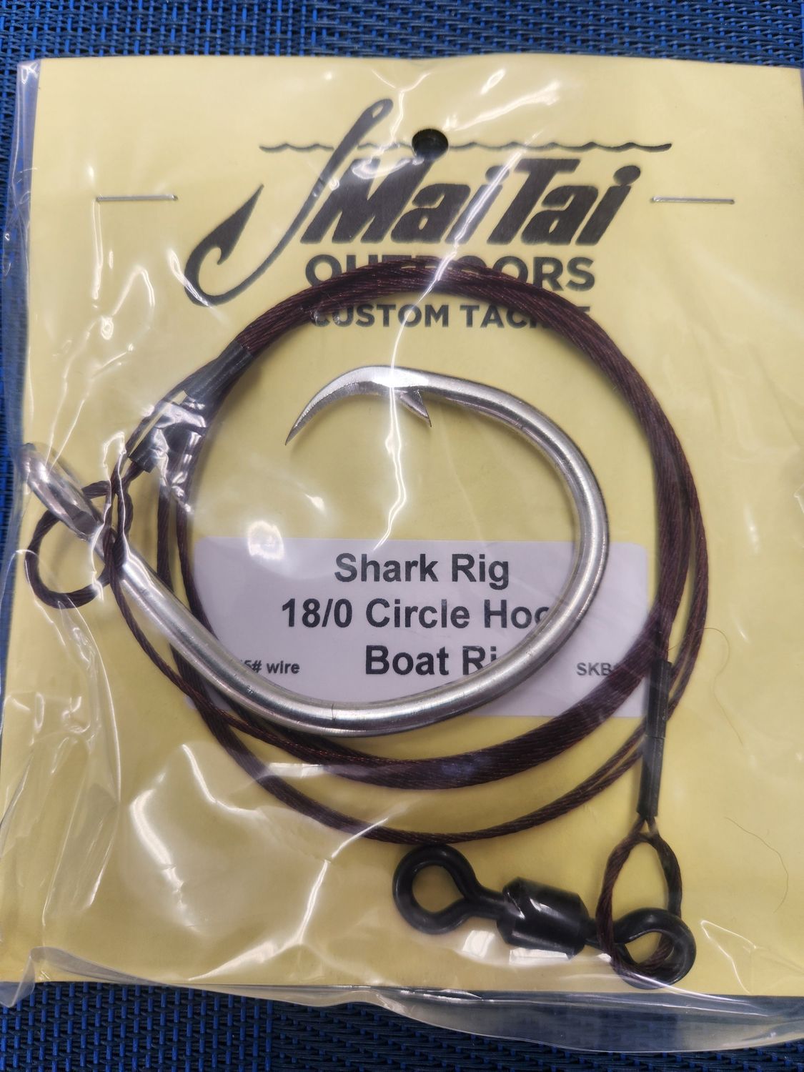 Mai Tai Boat Shark Rig Circle Hook With Cable and Mono, Size: 18/0