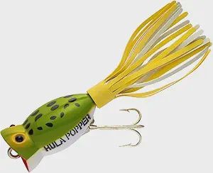 Arbogast Hula Popper 2" 3/8oz, Color: Frog/White Belly