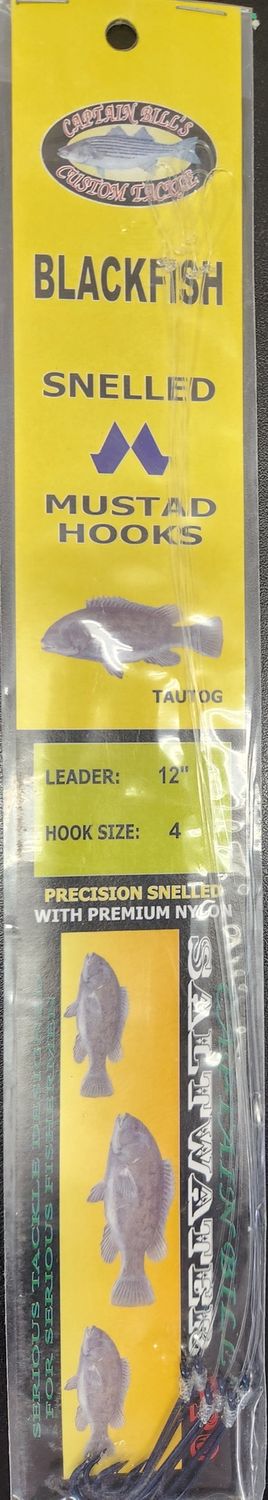 Captain Bill's Snelled Blackfish Virginia Hooks, Size: #4