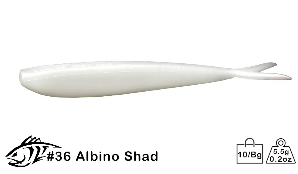 Lunker City Fin S Fish, Color: Albino Shad, Size: 4"