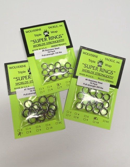 Wolverine Tackle Super Split Rings Triple Wrapped