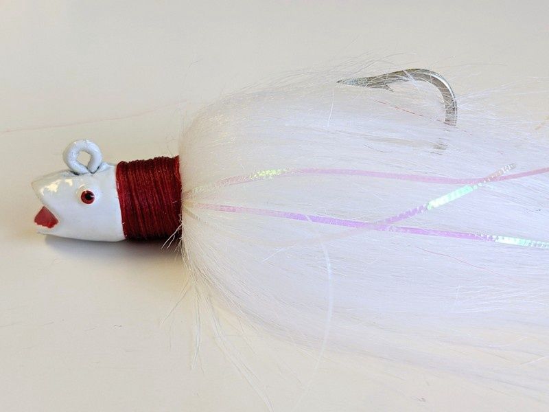 Bucktail Lures Hotlip Bucktail Lures in White, Size: 3/8oz