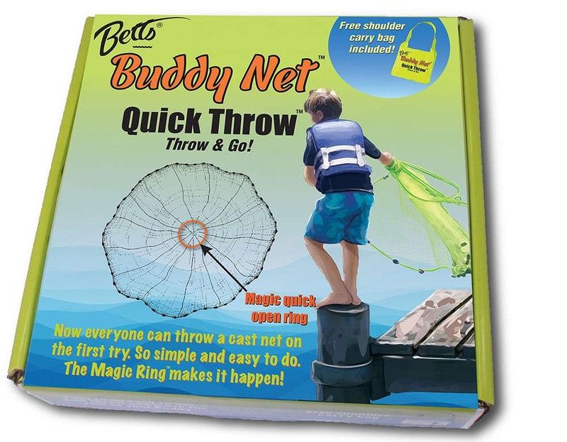 Betts Buddy Quick Throw Net, Size: 4ft x 3/8 mesh 3/4lb