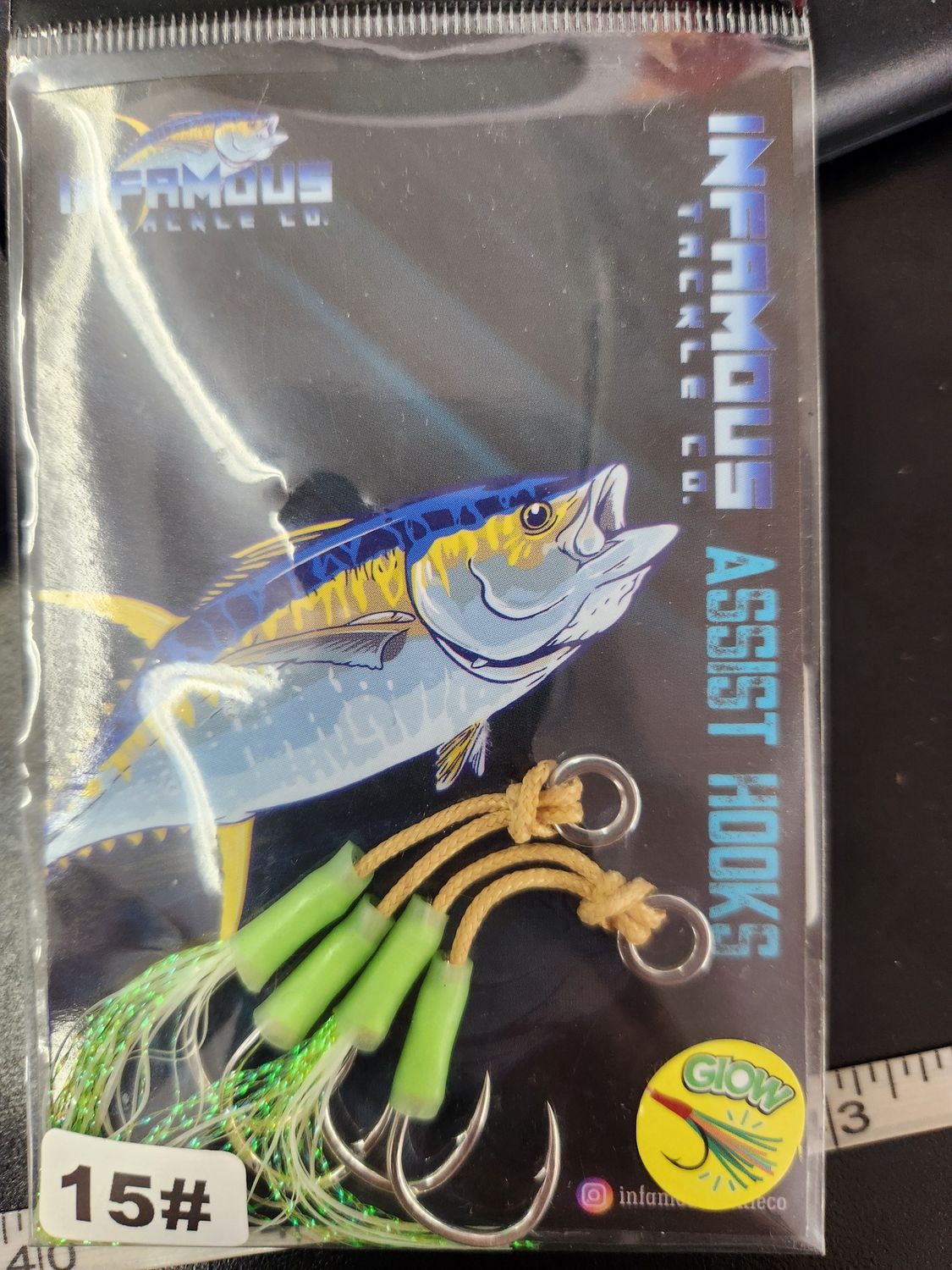 Infamous Tackle Slow Pitch Jigging Assist Hooks, Size: #15