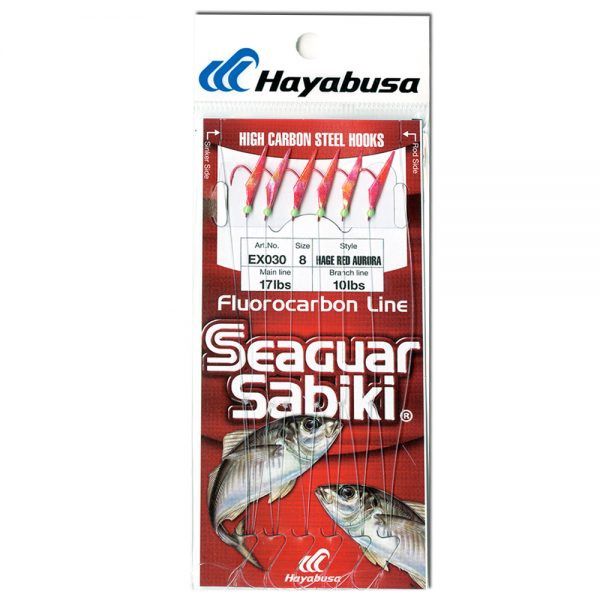 Hayabusa Sabiki Rig Red/Glow, Size: #6