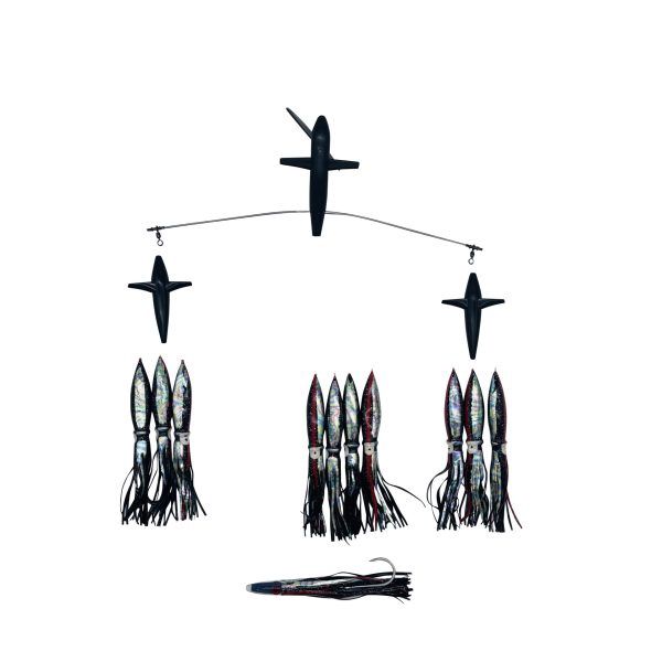 Chatter Lures Side Tracker 19" Bar With 9" Floating Bulb Squids, Color: Black