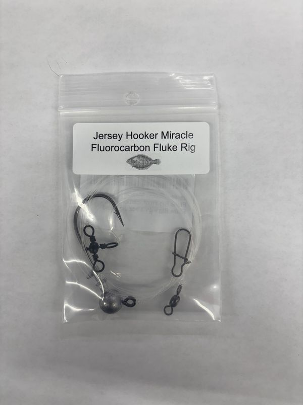 Jersey Hooker Miracle Fluke Rig Fluorocarbon Fluke Rig with 3/8oz Jig Head