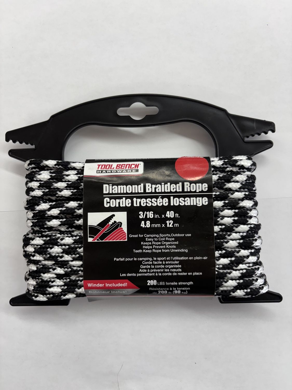 Tool Bench Diamond Braid Rope/Winder