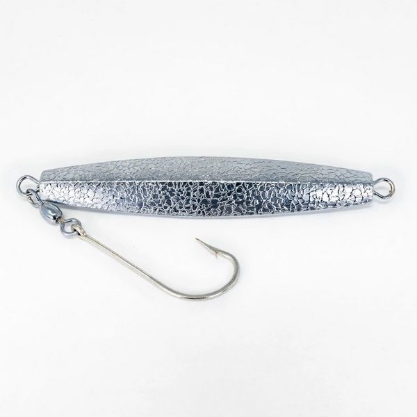 Sportfish Products Hammered Diamond Jig Plain Single Hook, Color: Silver, Size: 1oz