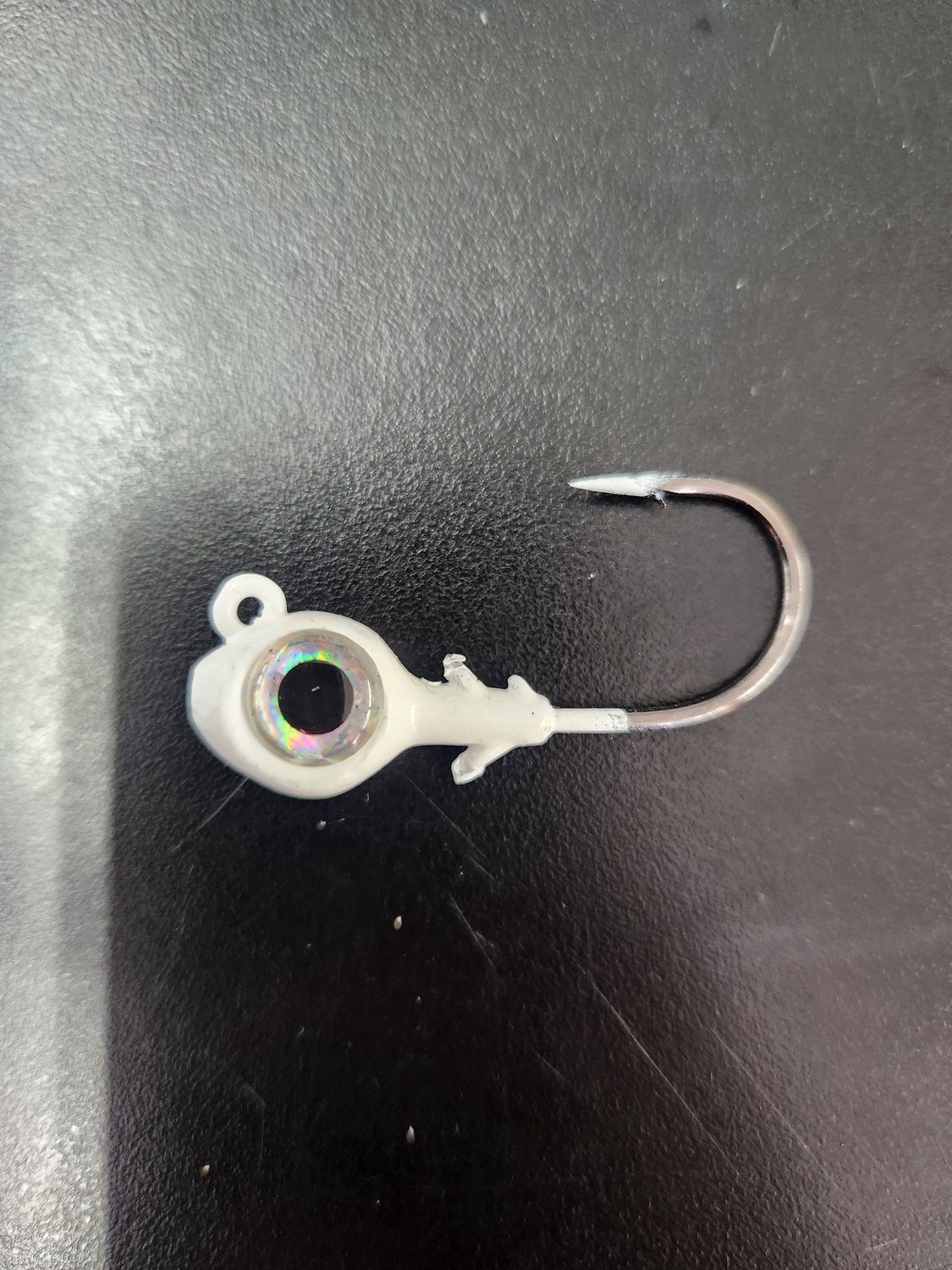 Jersey Hooker Eye Jig Heads, Color: White, Size: 1/2oz