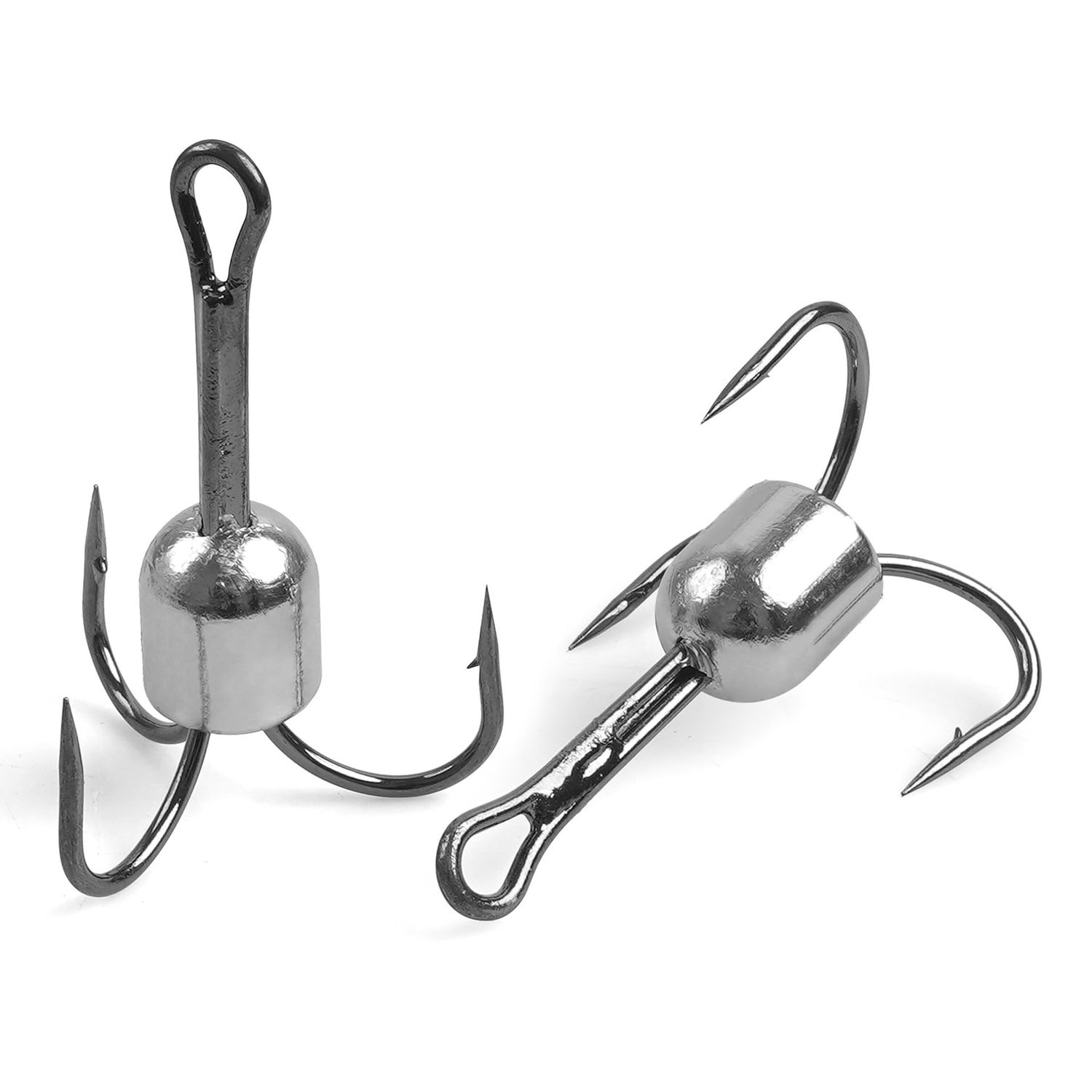 Snag Hooks Weighted Silver Treble Hooks, Size: 5/0
