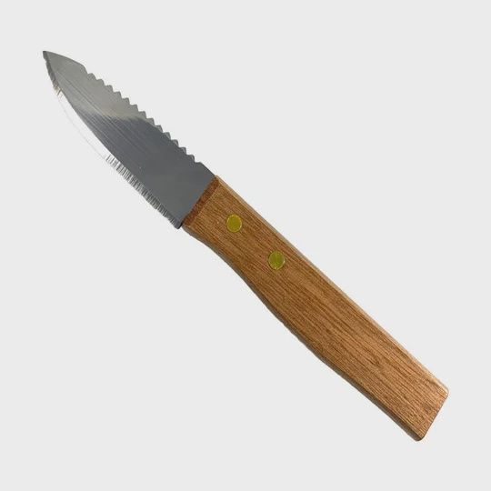 F.J. Neil Serrated Bait Knife 3 1/2" Blade Wood Handle