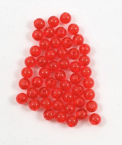 Dolphin Round Beads 100pk, Color: Fluorescent Red, Size: 6mm